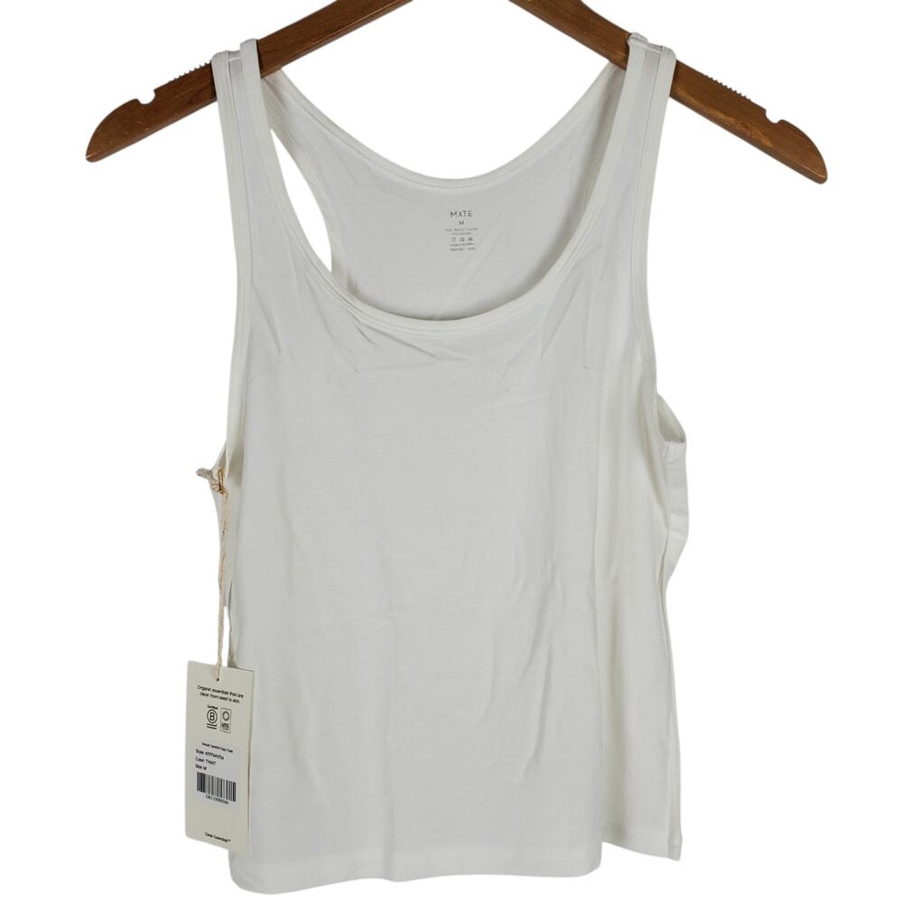 NEW Mate the Label Tencel Comfort Easy Tank Top Size M White Lounge Sleep